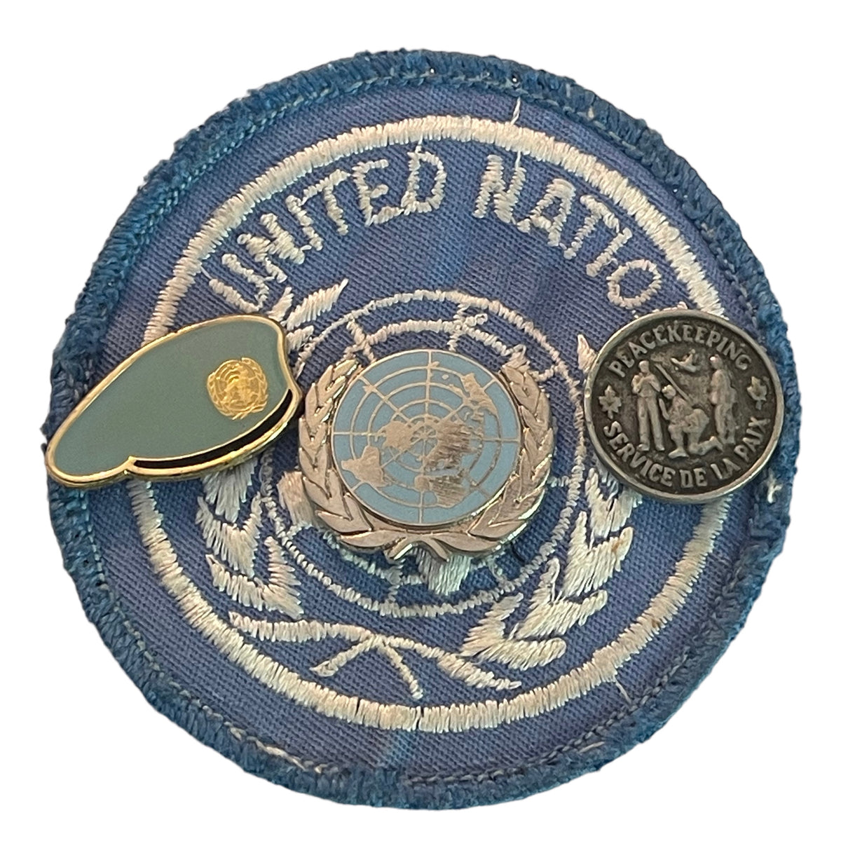 United Nations Nationality Patch With 3 Lapel Pins Marway Militaria