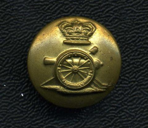 Royal Artillery / Royal Canadian Artillery Uniform Button - Victorian Crown