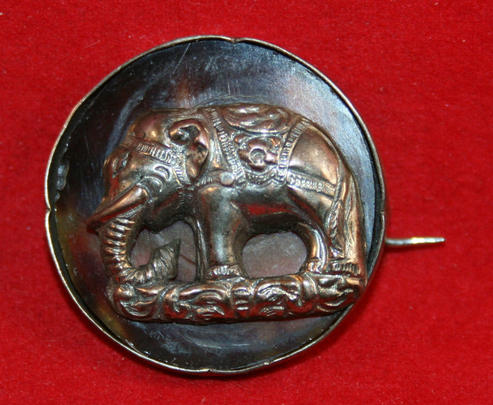 British Army Sweetheart Pin ELEPHANT on Shell