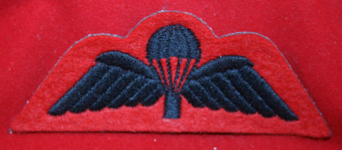 British Parachute Cloth Wing: Black wings on Red with Black Chute