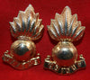 British: Royal Artillery Flaming Grenade Collar Badge Pair