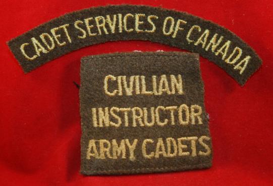 Cadet Services of Canada & Civilian Instructor Army Cadets Cloth Insignia Lot