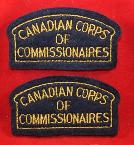 Canadian Corps of Commissionaires Shoulder Patch Lot of 2