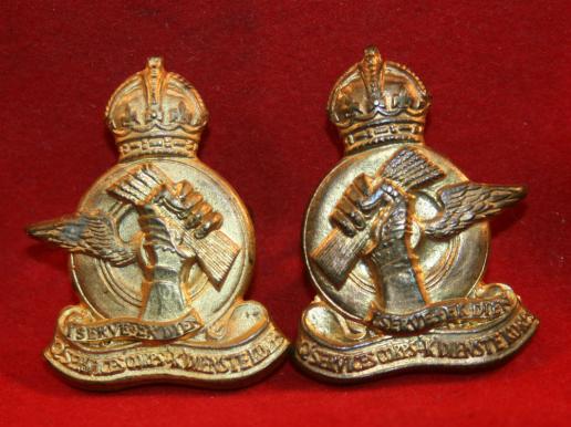 South African Q SERVICE CORPS Collar Badge Pair