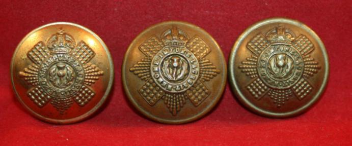 The SCOTS GUARDS Uniform Button Lot Kings Crown. - Lot of 3