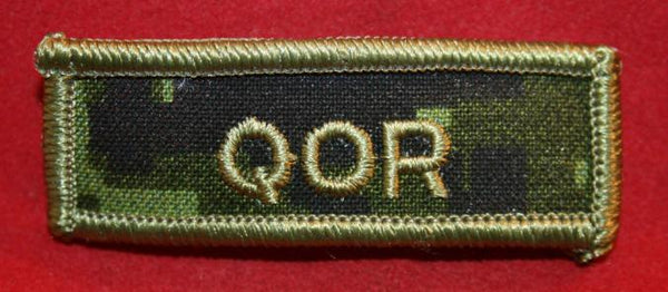 Canadian Army Cadpat Shoulder Title Tab: QOR Queens Own Rifles