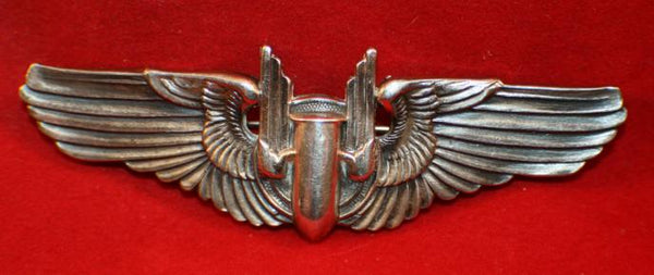 WW2 USA, Air Force, AERIAL GUNNER, Sterling Silver Wing Badge