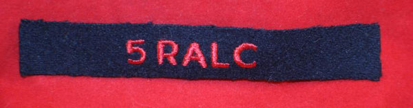 Post WW2, Royal Canadian Artillery 5 RALC Shoulder Flash