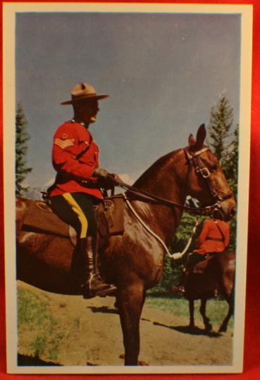 RCMP Royal Canadian Mounted Police, Mounted member, SGT. rank. Postcard