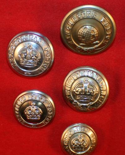 British Police Uniform Button Lot. Lot of 5 - Manchester, Sheffield ...