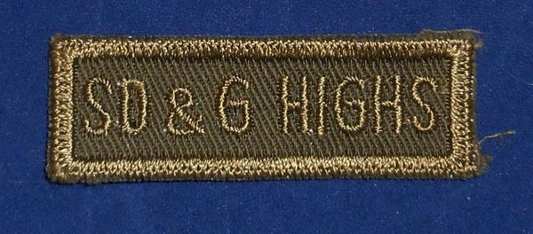 Canadian: SD&G HIGHS Stormont, Dundas and Glengarry Highlanders Cloth Combat Tab