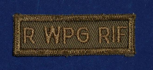 Canadian: R WPG RIF Royal Winnipeg Rifles Cloth Combat Tab