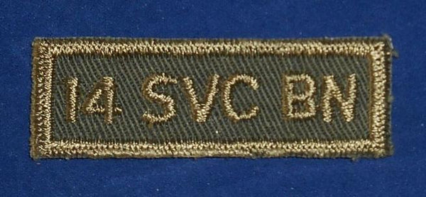 Canadian: 14 SVC BN 14th Service Battalion (Calgary) Cloth Combat Tab